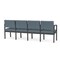 Lesro Lenox Steel 4 Seat Tandem Seating Metal Frame, Charcoal, RF Serene Upholstery LS4103 - alternate 2